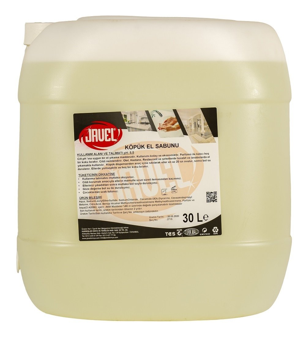 JAVEL KÖPÜK EL SABUNU 30 KG