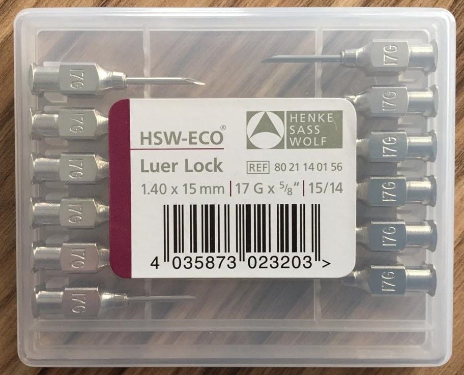 HENKE ENJEKTÖR İĞNE UCU 12'Lİ KUTU 17 G 1.40 x 15 mm