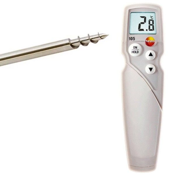 Testo 105 Burgulu Batırmalı Termometre Donuk Ürünler İçin