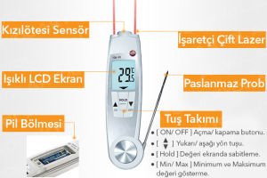 Testo 104 IR Lazerli ve Problu Gıda Termometresi