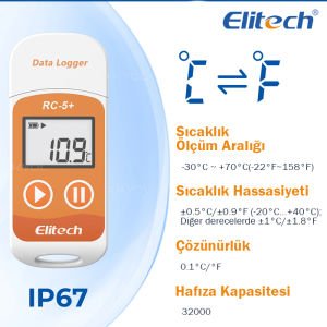 Elitech RC-5+ Plus Sıcaklık Kayıt Cihazı Datalogger