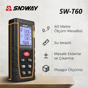 Sndway SW-T60 Lazermetre (60 Metre Ölçüm)