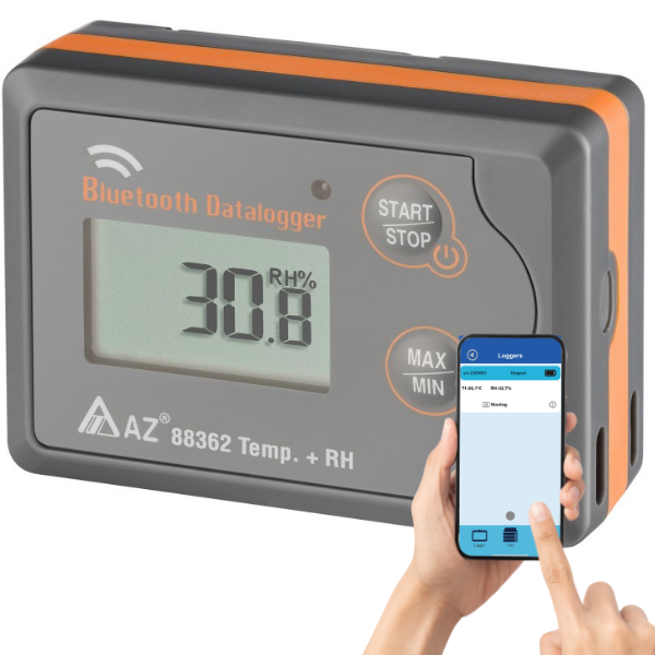 AZ 88362 Sıcaklık Nem Kayıt Cihazı Datalogger | Akıllı Telefon Uyum