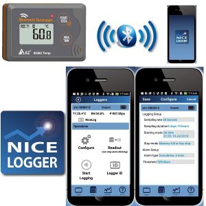 AZ 88362 Sıcaklık Nem Kayıt Cihazı Datalogger | Akıllı Telefon Uyum